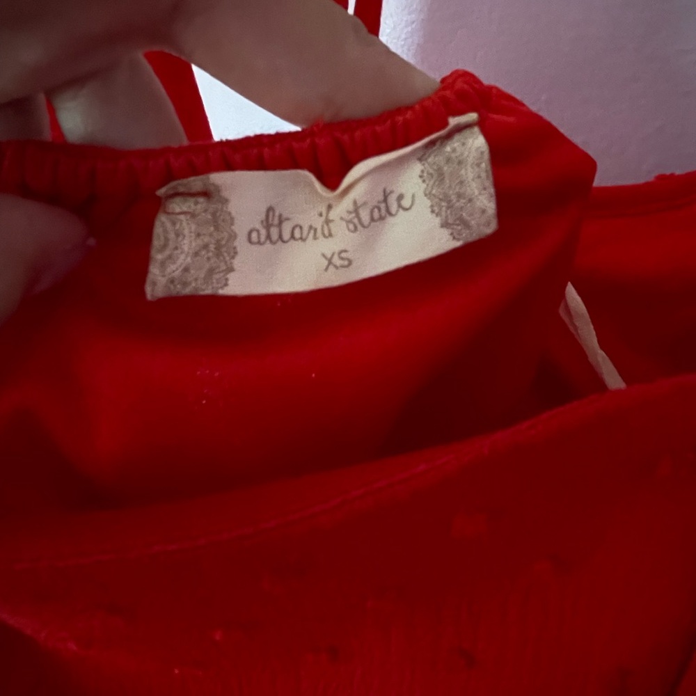 High Neck Red Ruffle Dress - Picture 5 of 5